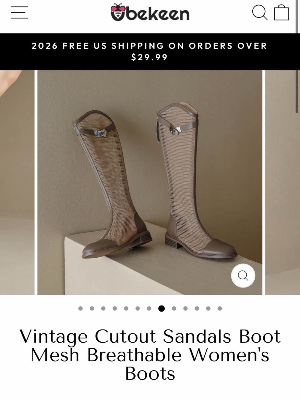 NEW! Taupe Mesh Mid-Calf Women's Boots with Heel - Picture 12 of 12